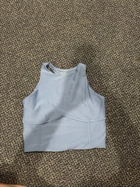 Abercrombie & Fitch light blue cropped high-neck tank